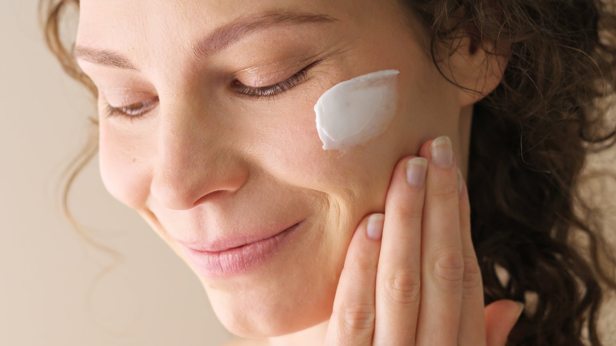 Woman sealing in moisture