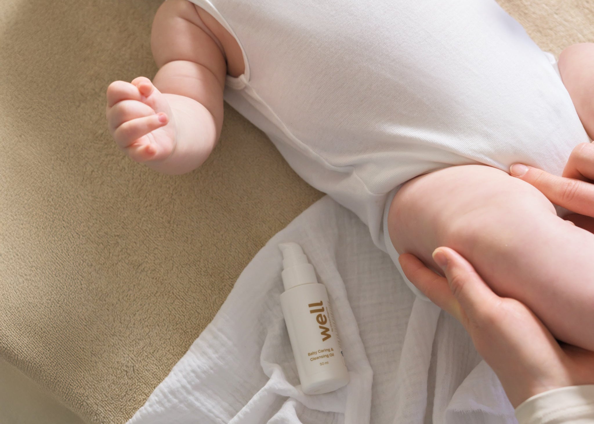 Baby oil and diaper change